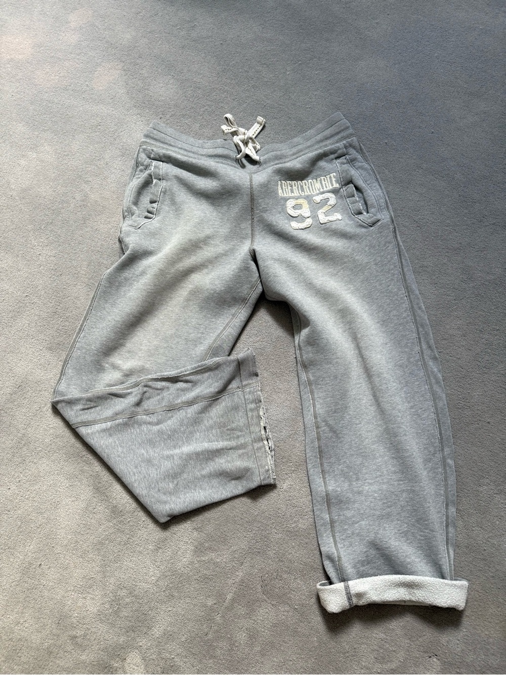 Abercrombie heavy vintage Gray  Sweatpants with Drawstring